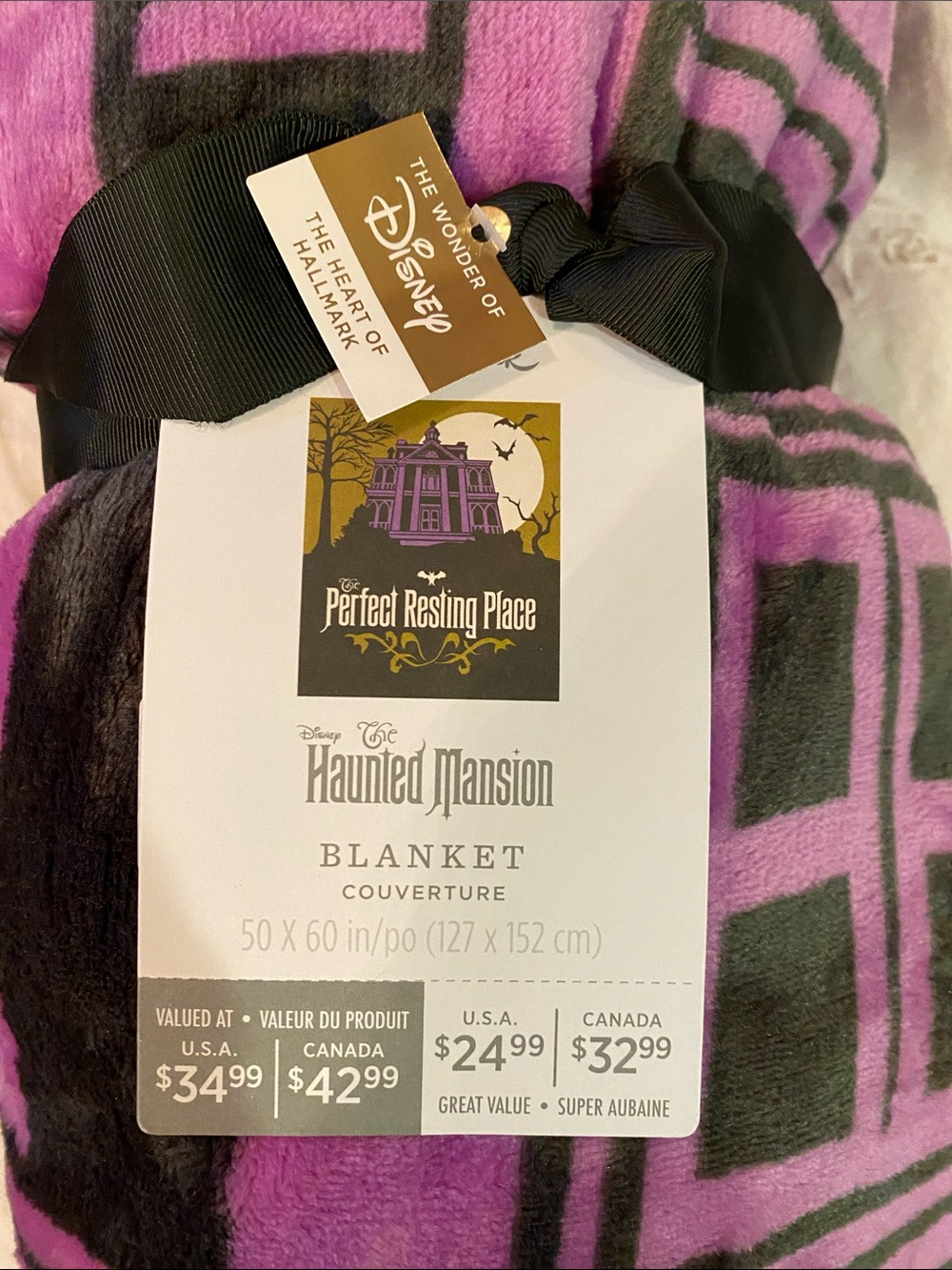 Disney Hallmark haunted mansion, plush fleece, throw blanket NWT double sided